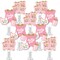 Big Dot of Happiness Hello Little One - Pink and Gold - Girl Baby Shower Centerpiece Sticks - Showstopper Table Toppers - 35 Pieces